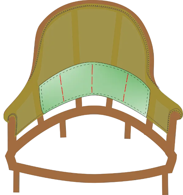 Toile d’embourrure - Bosse inférieure du dossier d'un fauteuil crapaud