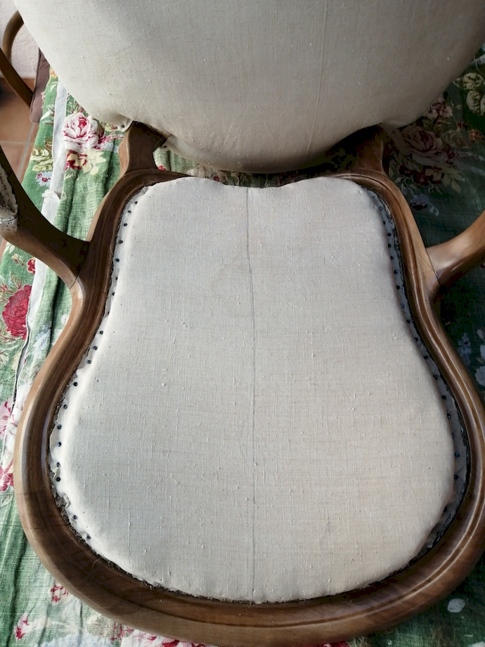 toile blanche et tissu de couverture dossier fauteuil