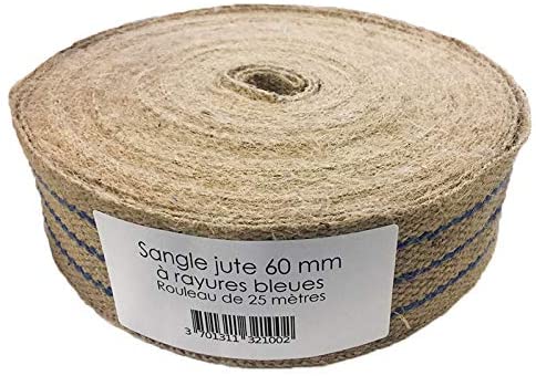 sangle de jute 60mm pour tapisserie d'assise fauteuil